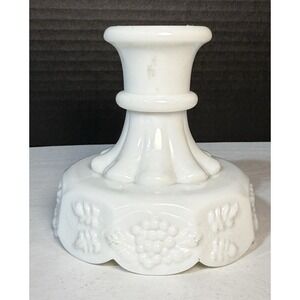 Vintage Westmoreland Milk Glass Paneled Grape Candlestick